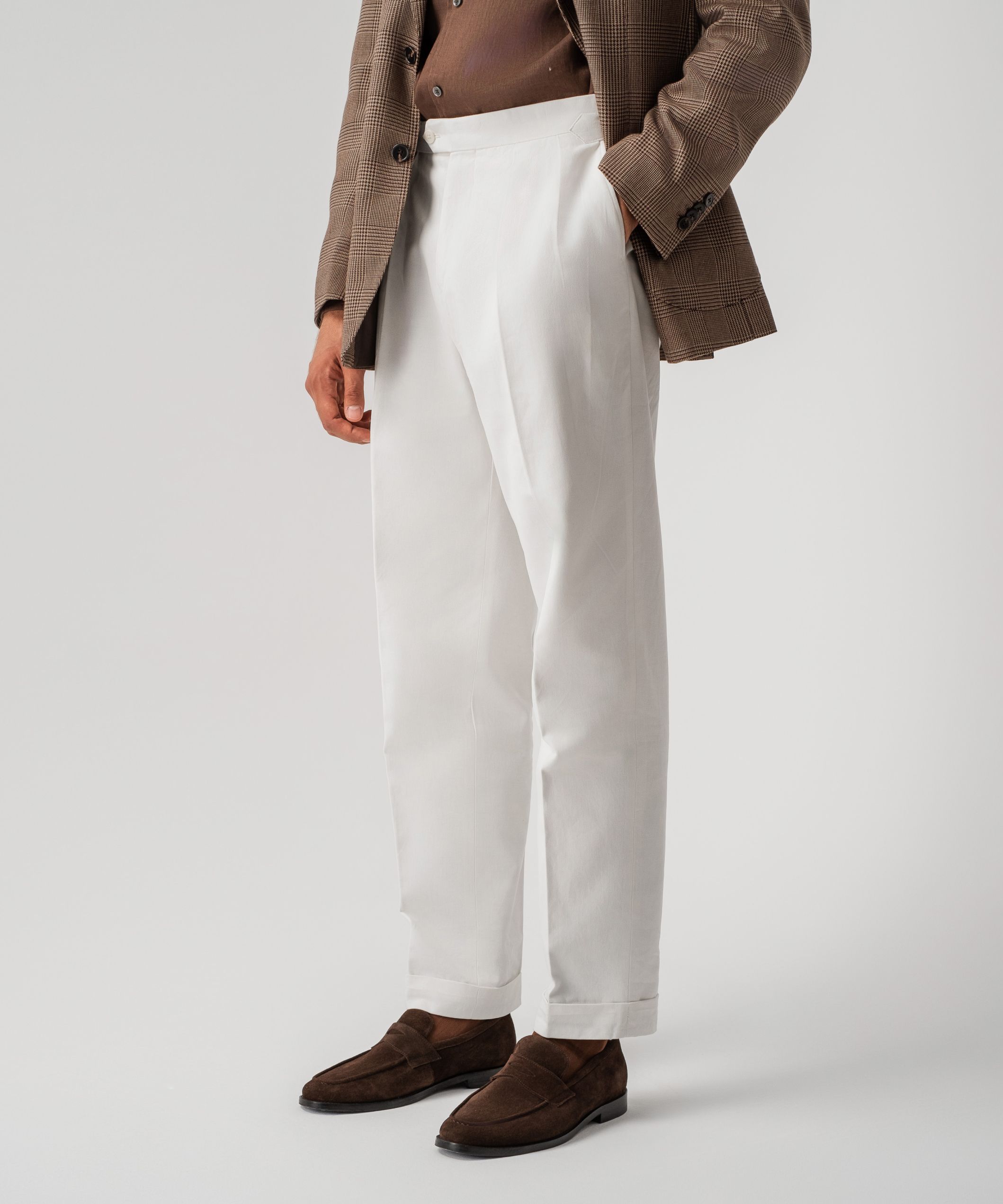 Белые брюки из хлопка