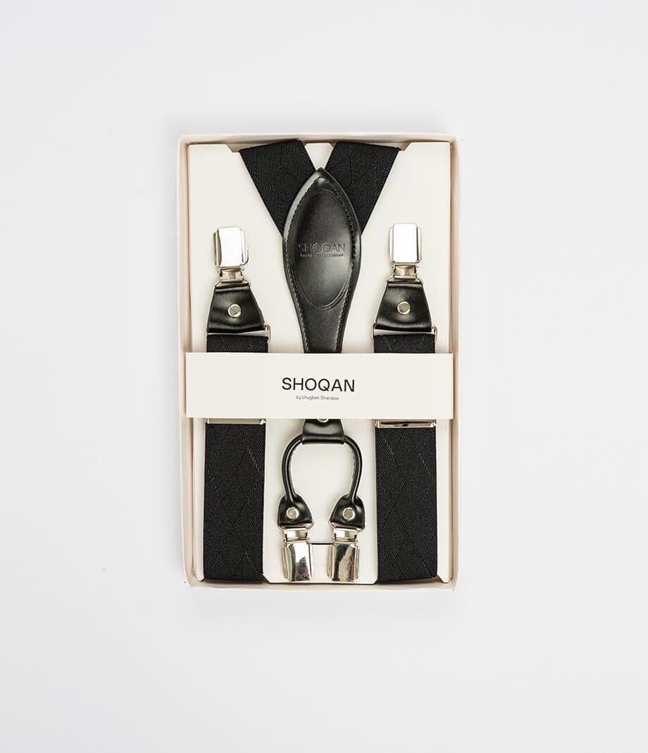 Черные подтяжки с рисунком