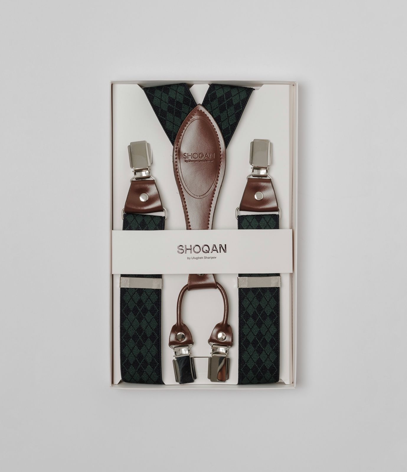 Подтяжки в зеленый ромб