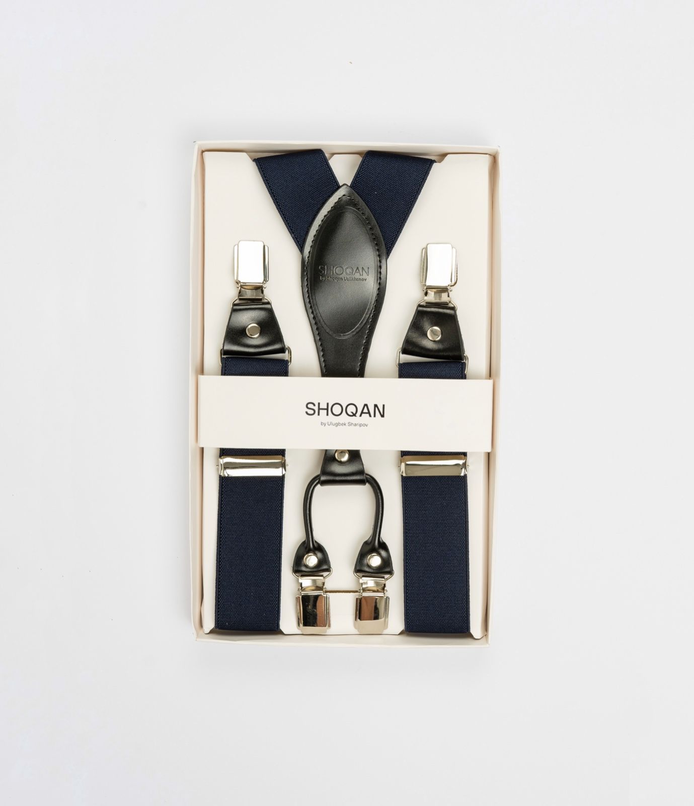 Темно-синие подтяжки