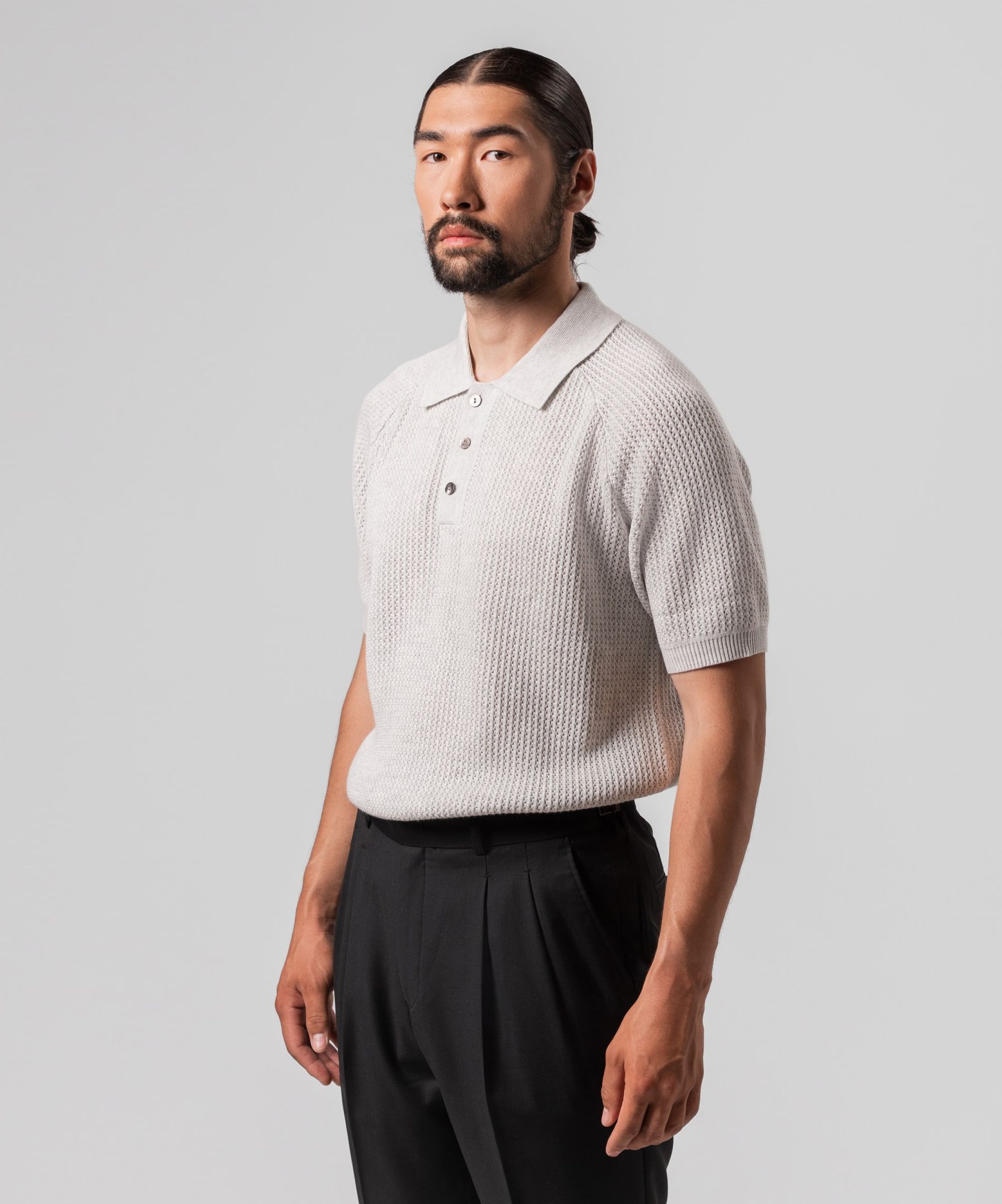 Поло из хлопка cерого оттенка