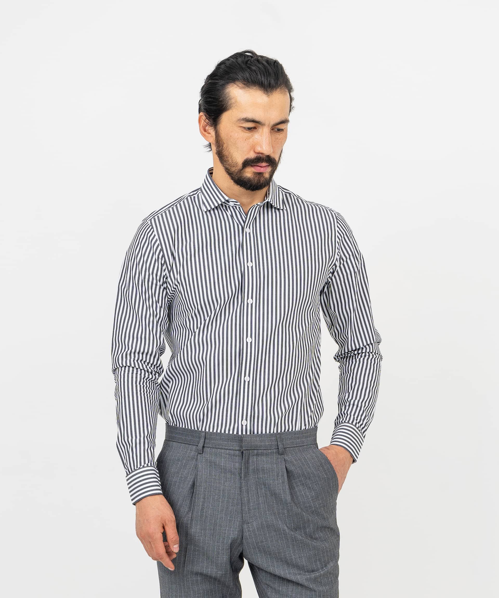 Сорочка в серую полоску