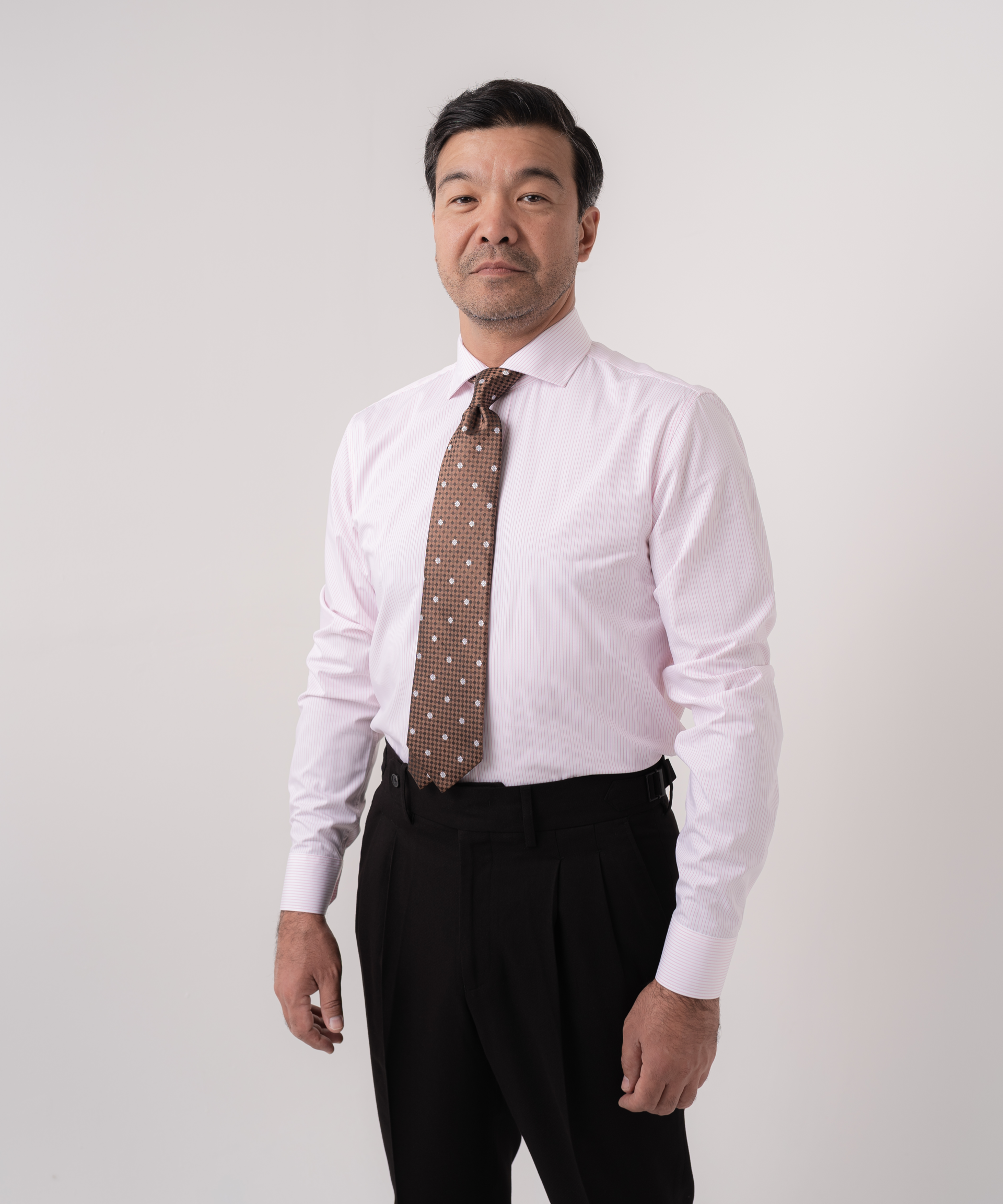 Сорочка в мелкую розовую полоску