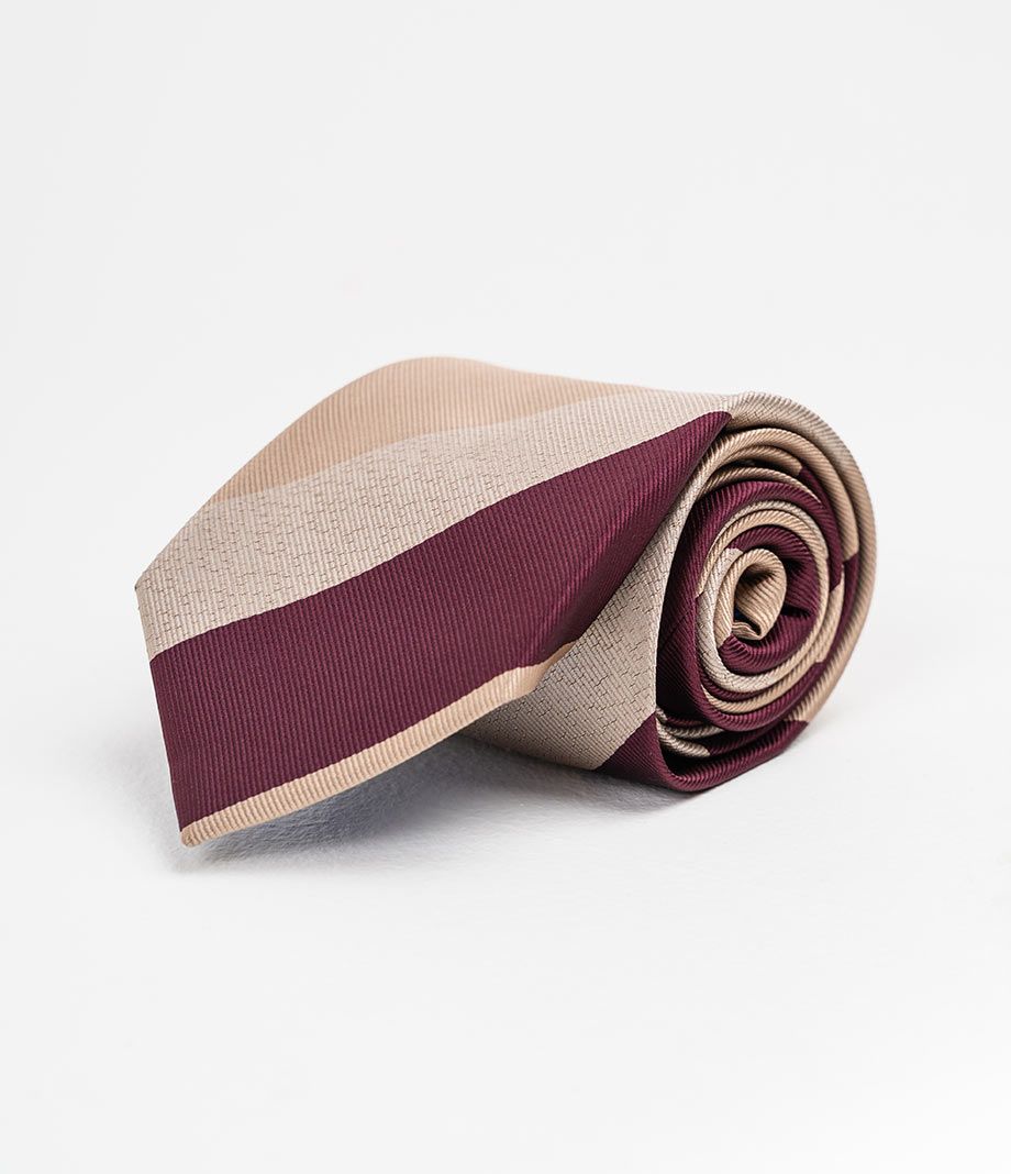 Бежевый галстук с контрастной полосой