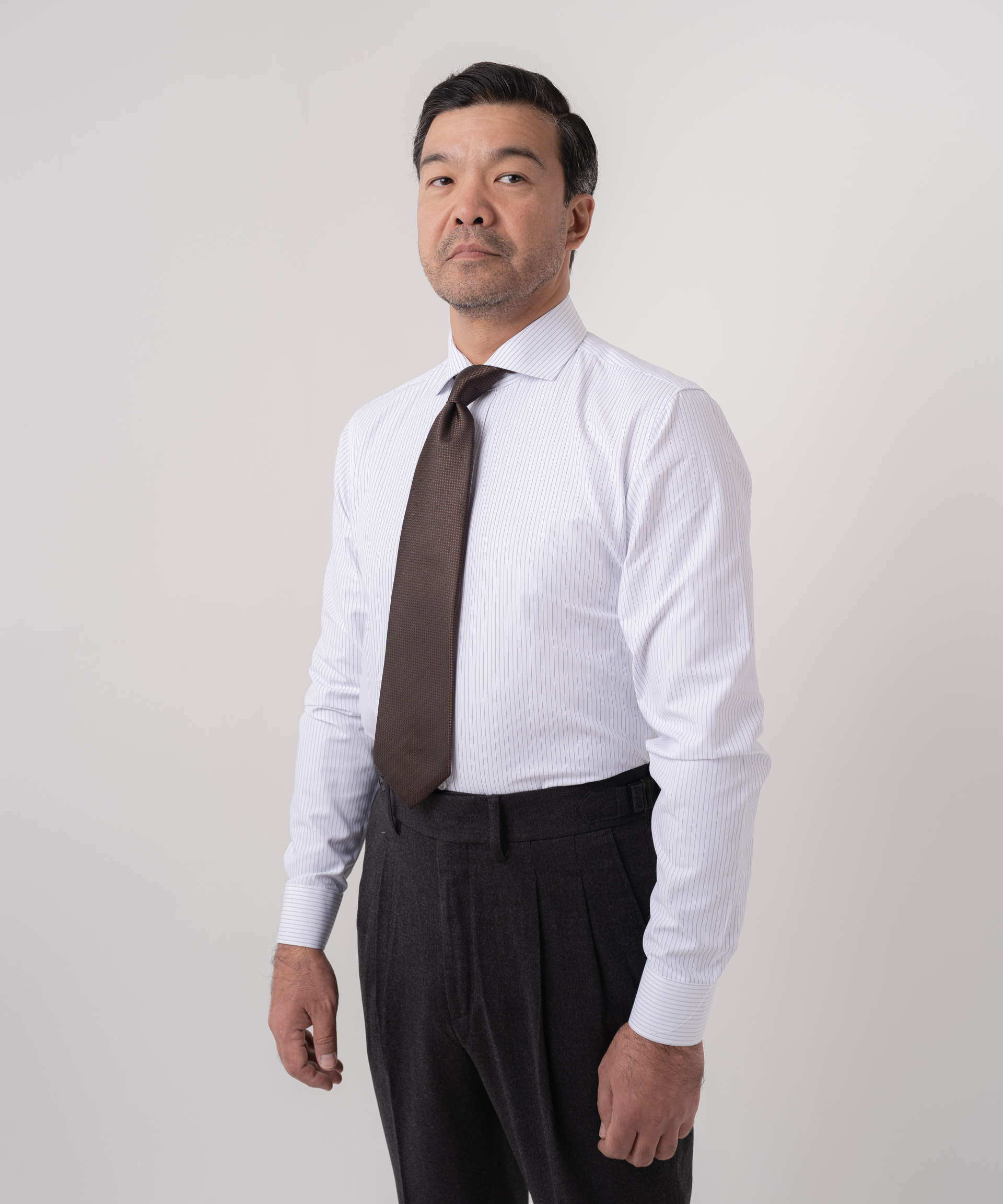 Сорочка в темно-синюю полоску