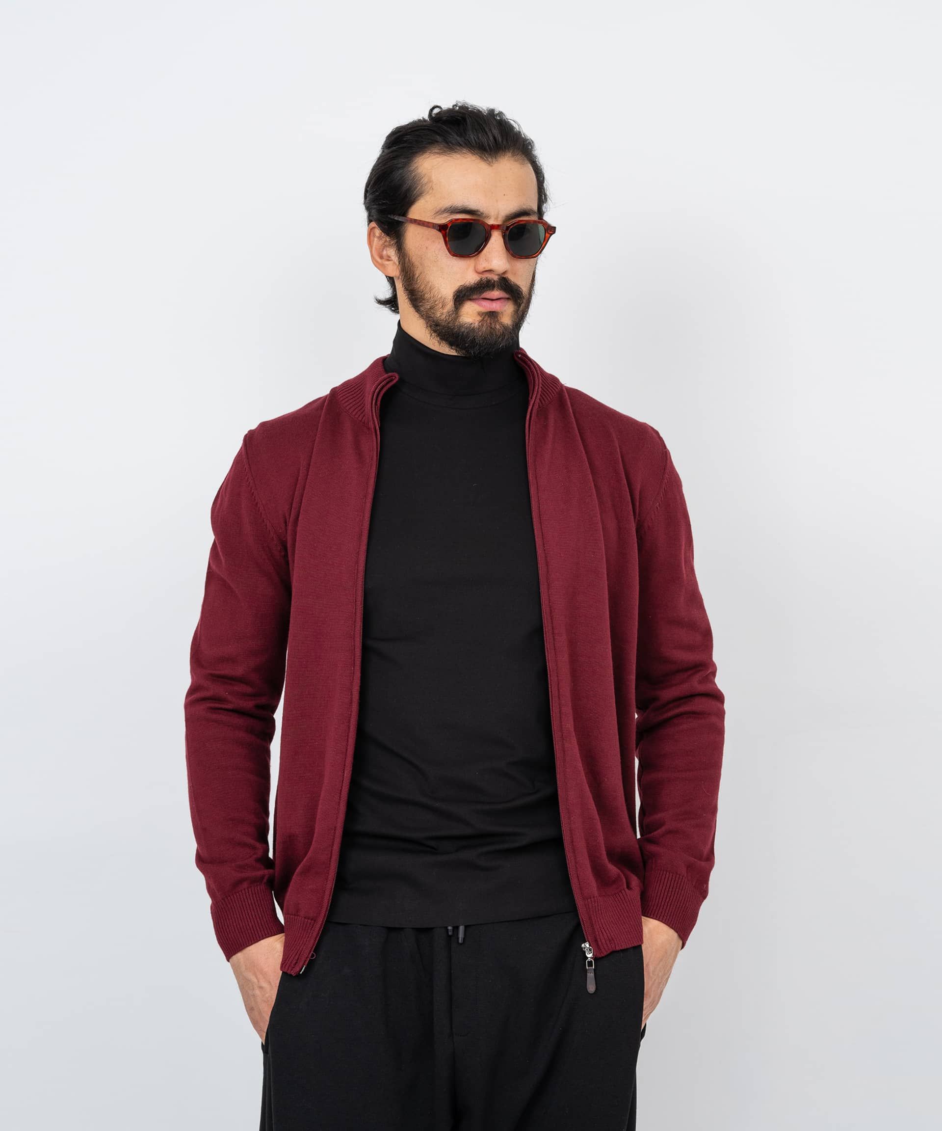 Кардиган винного цвета