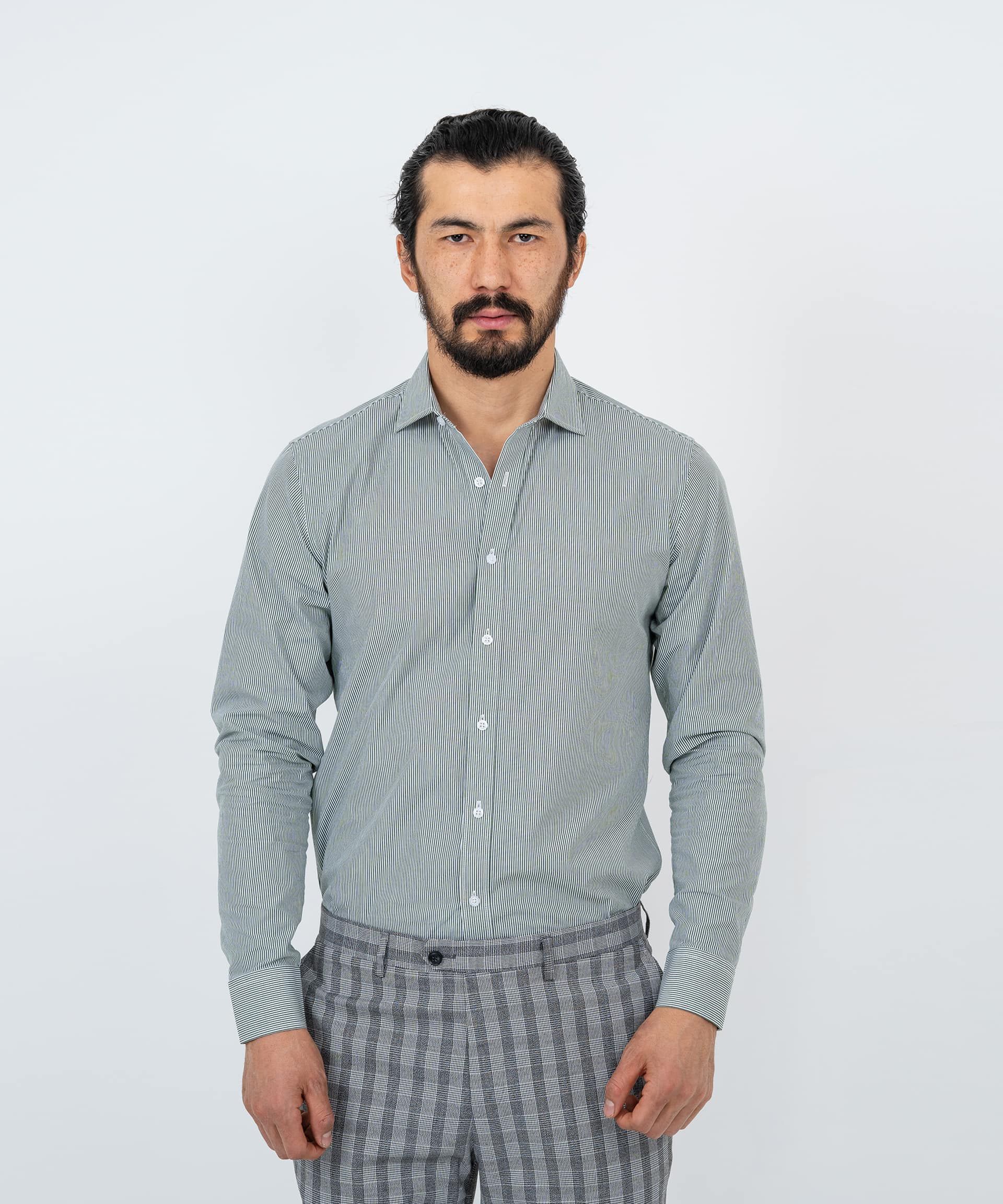 Сорочка в мелкую полоску