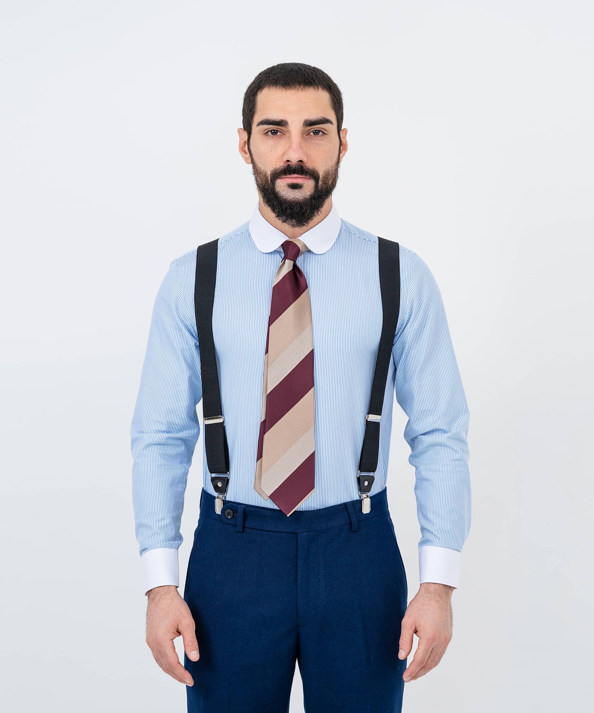 Сорочка в мелкую голубую полоску