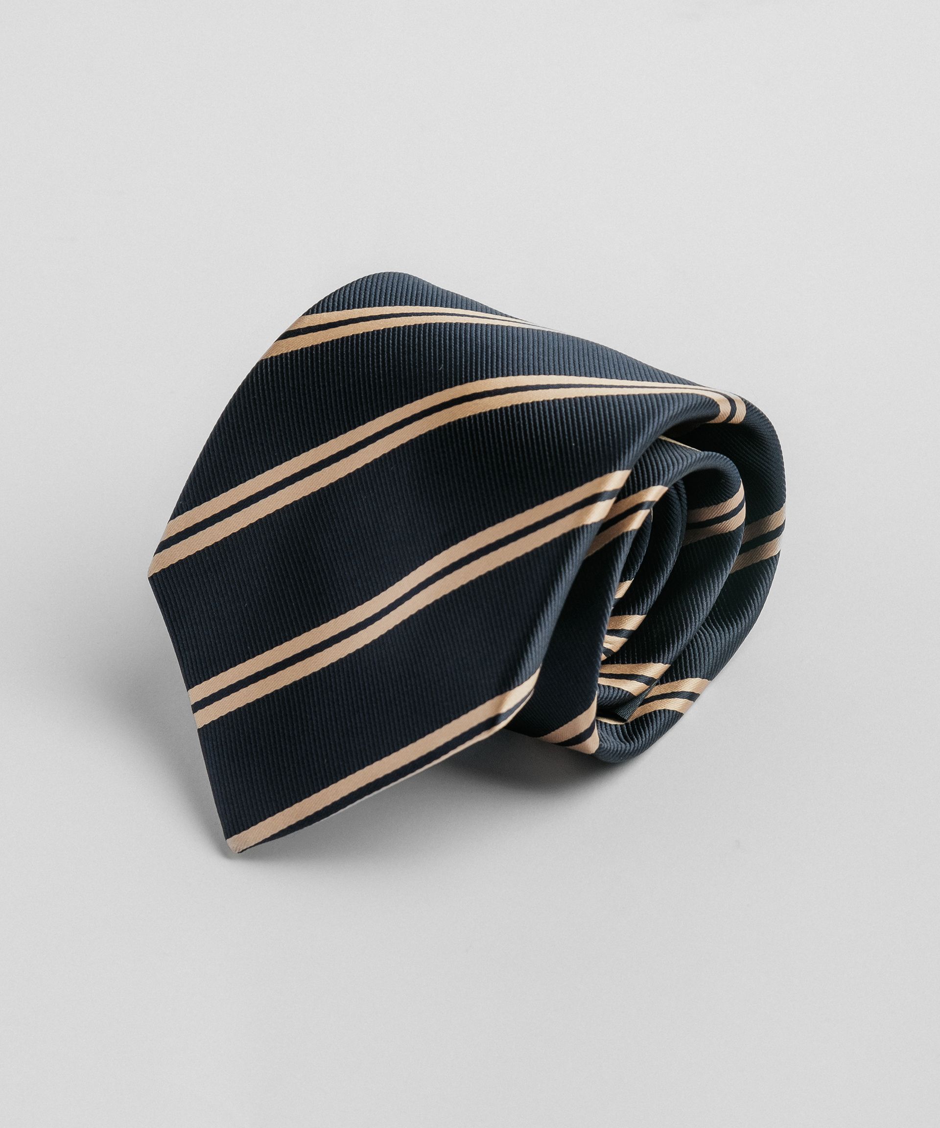 Кобальтовый галстук с двойной белой полоской