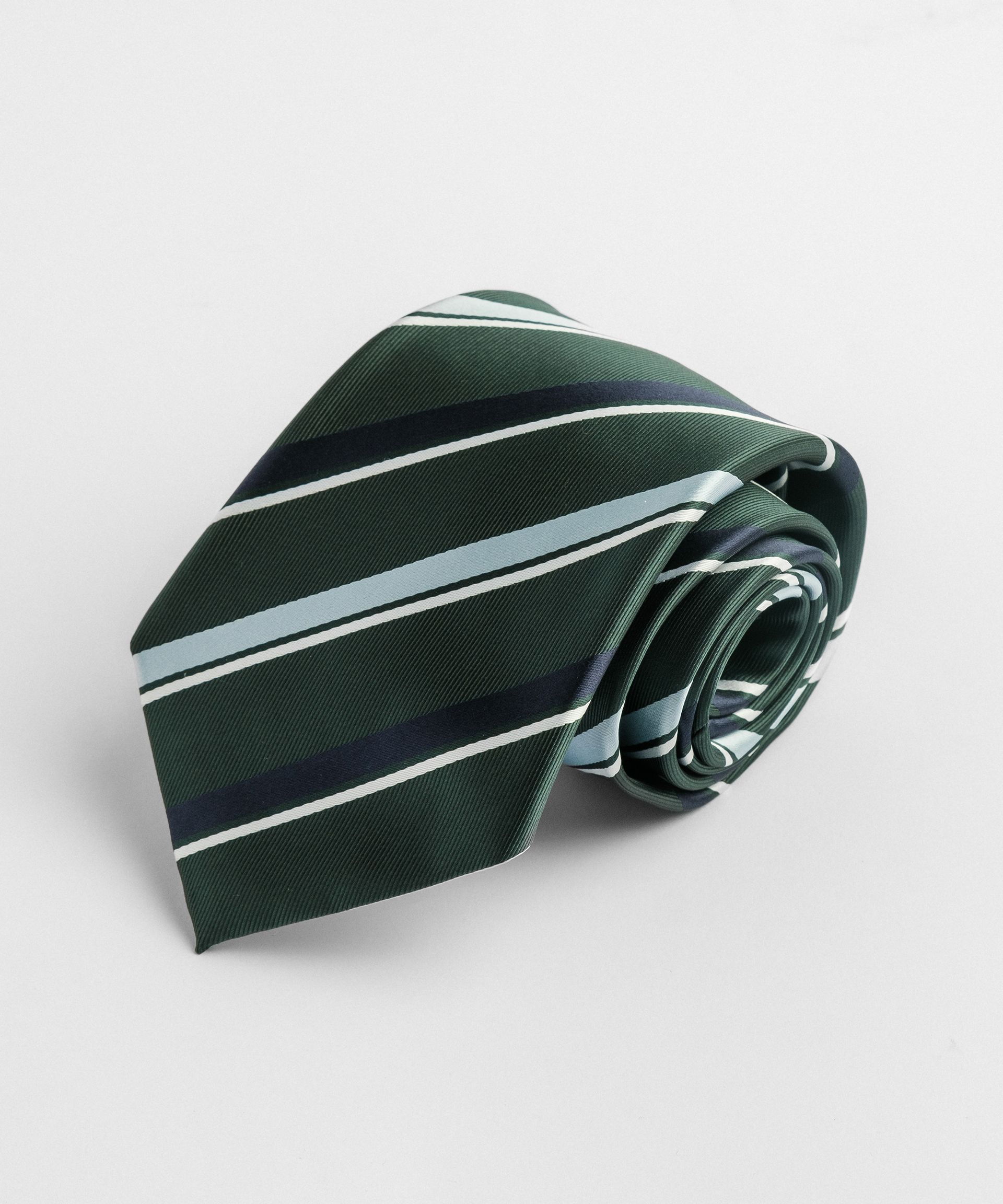 Темно-зеленый галстук в полоску